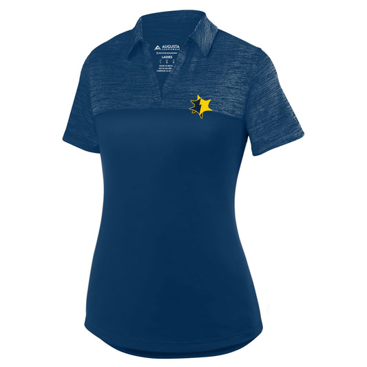 UMCU Augusta Ladies Shadow Tonal Heather Polo - Navy