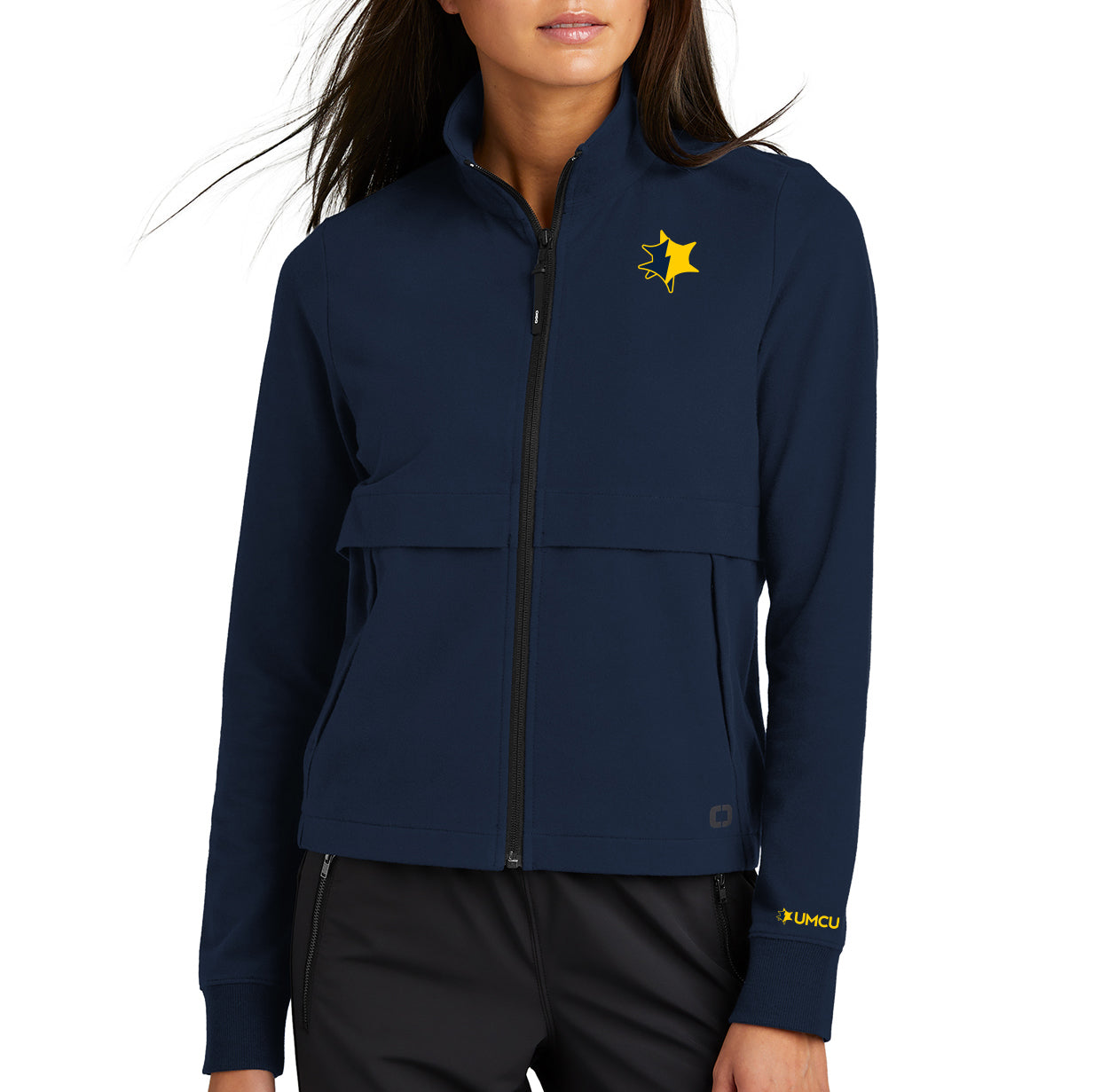 UMCU Ogio Ladies Outstretch Full-Zip - River Blue Navy