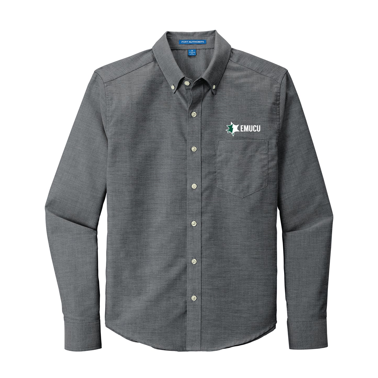 EMUCU Port Authority Untucked Fit SuperPro Oxford Shirt - Black