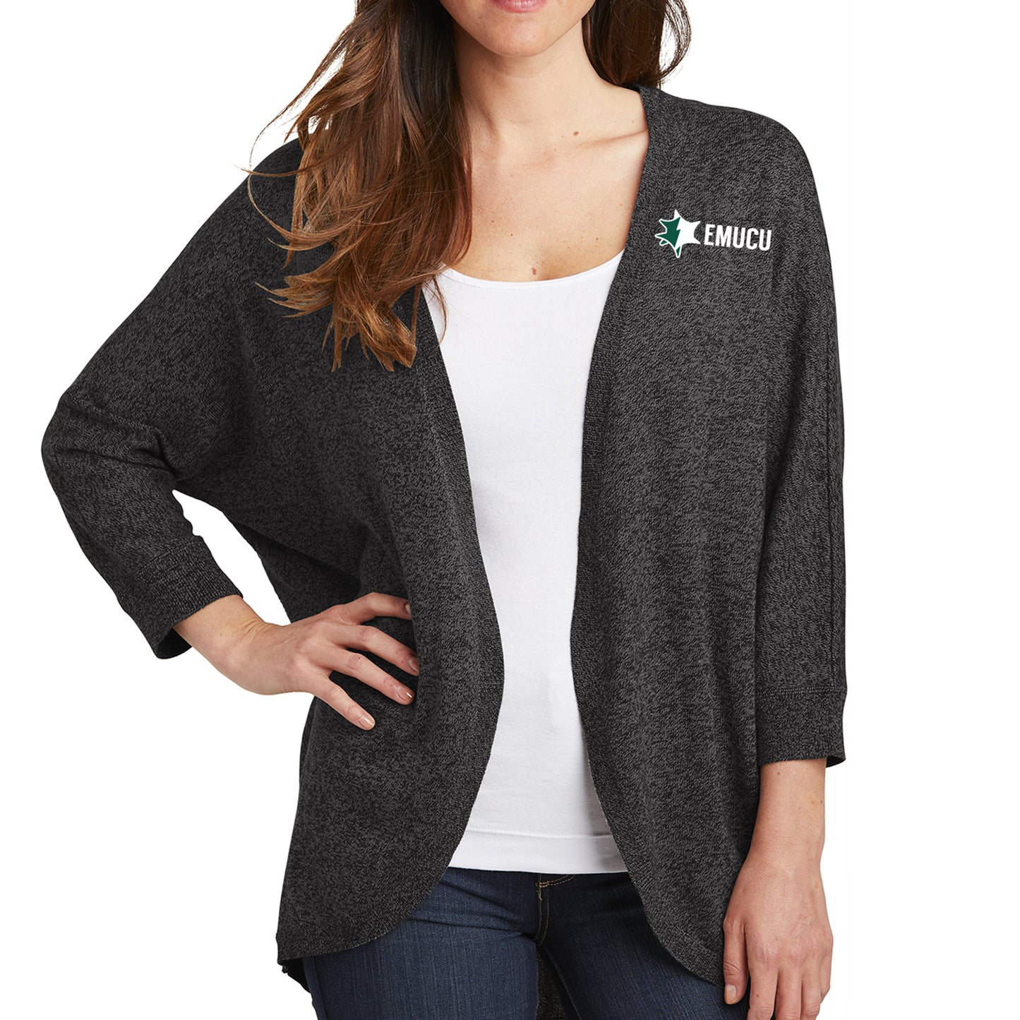 EMUCU Women's Cocoon Sweater - Black Marl