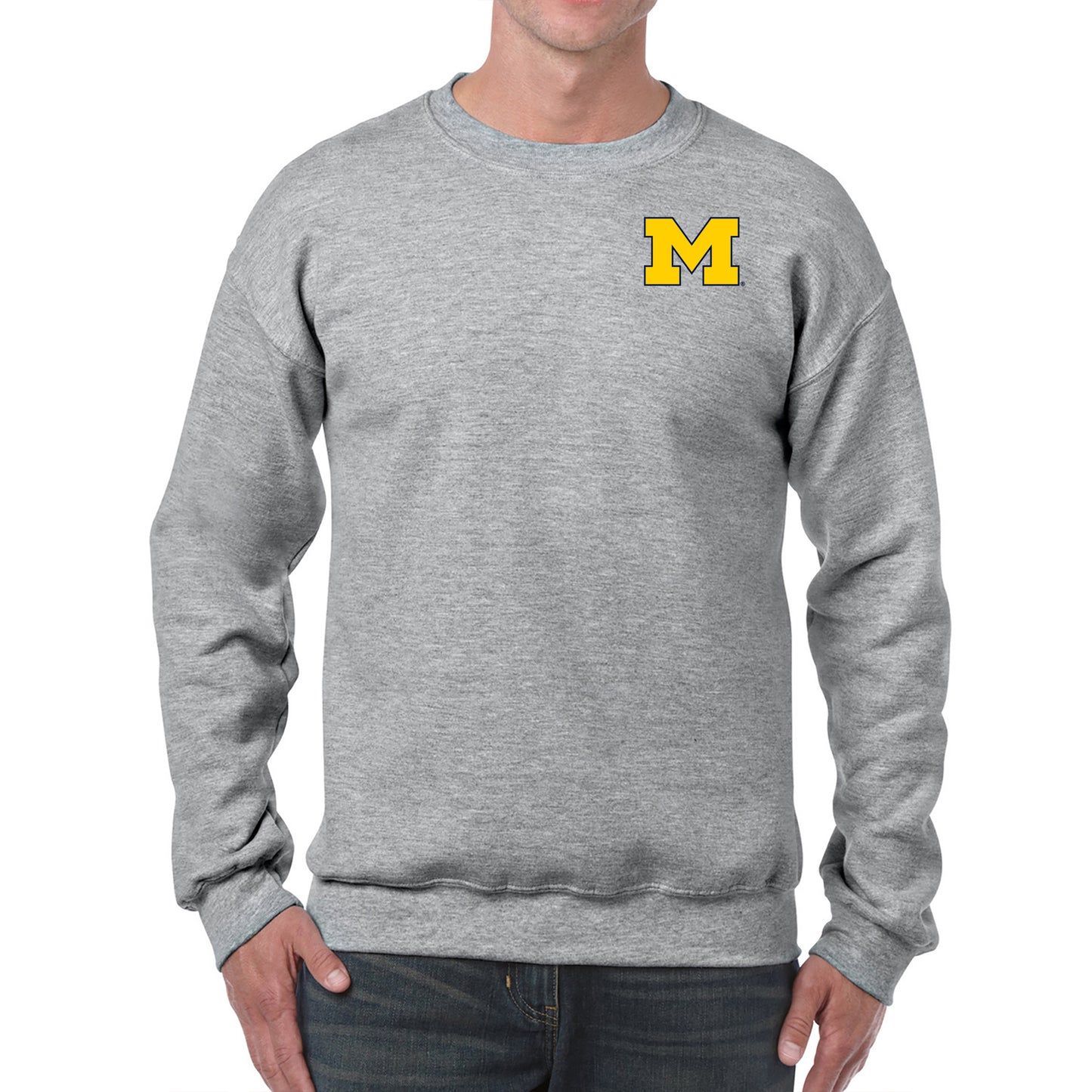 UMCU Block M Crewneck Sweatshirt - Sport Grey