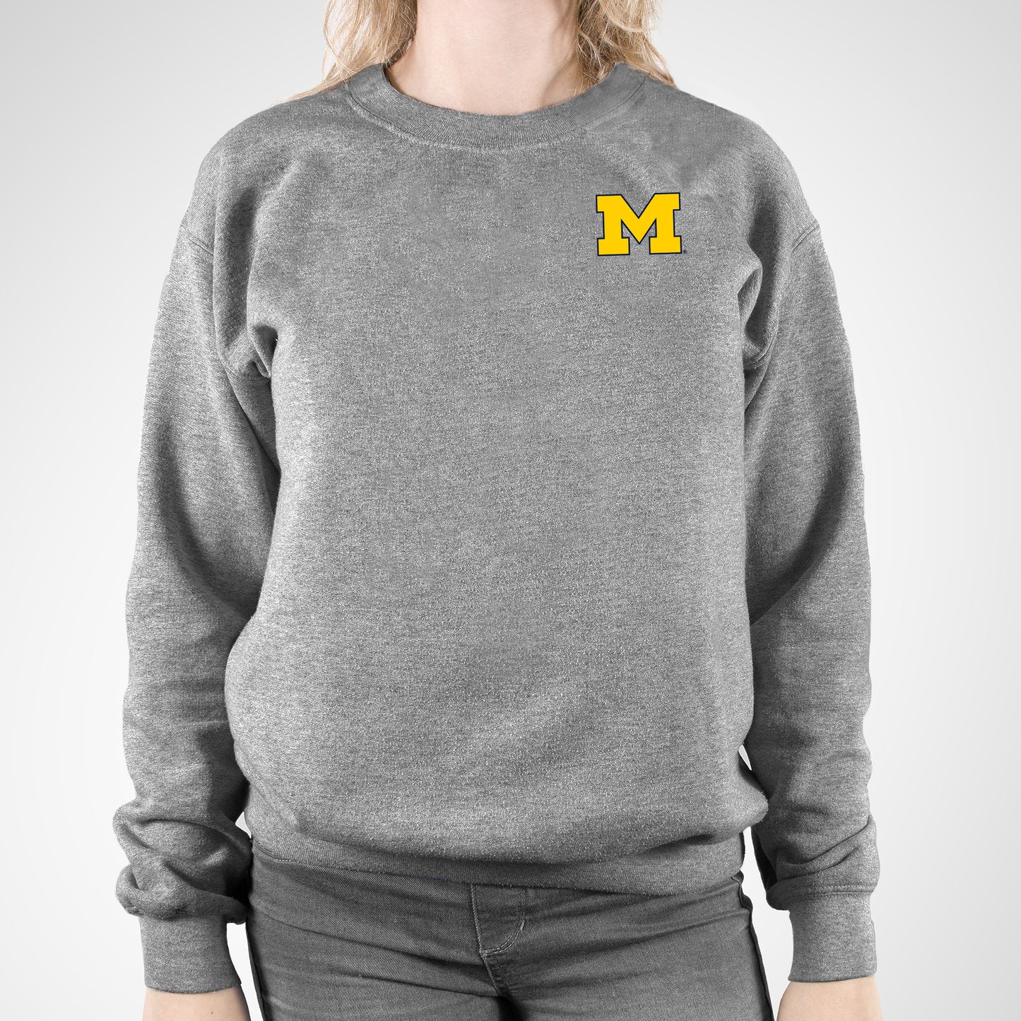 UMCU Block M Crewneck Sweatshirt - Sport Grey