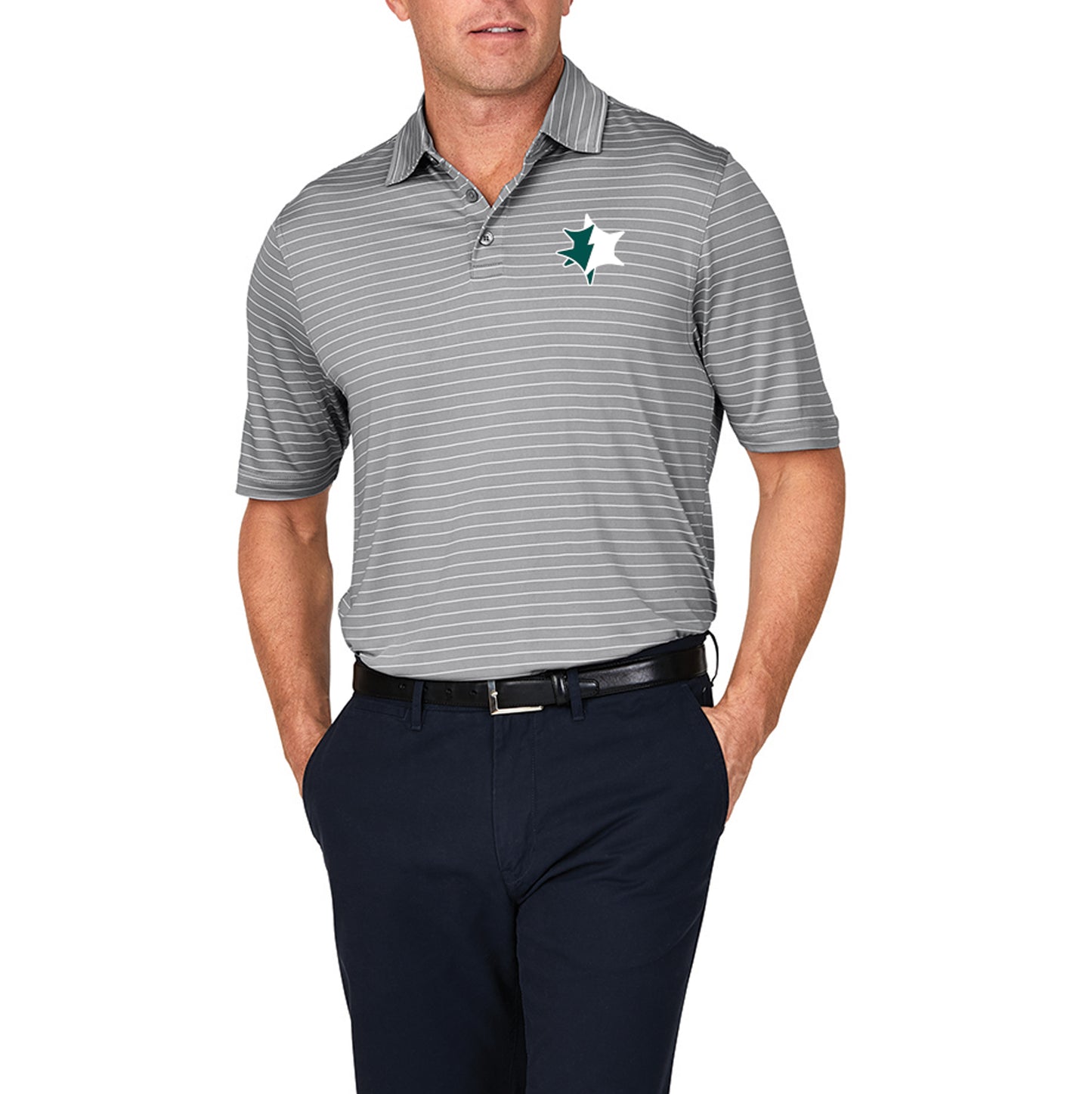 EMUCU Men's Striped Polo