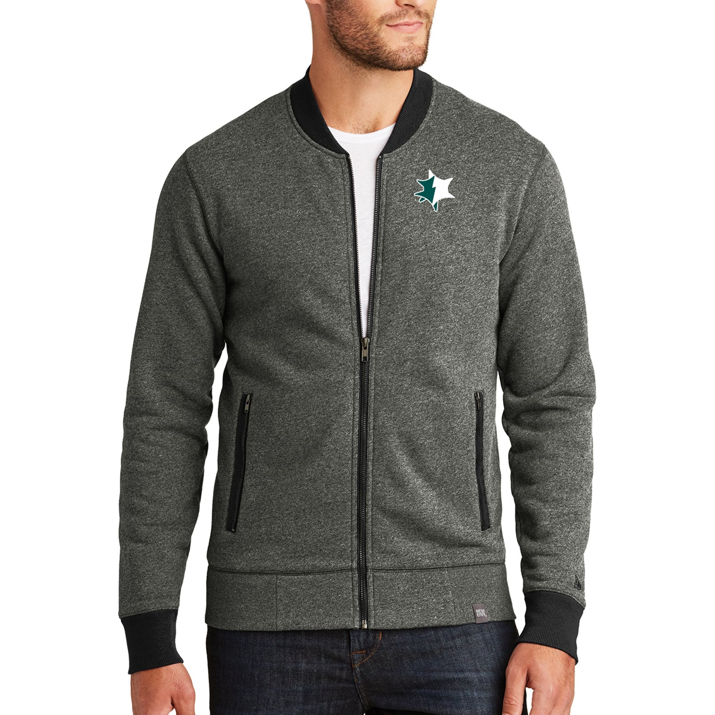 EMUCU Men's New Era Baseball Full Zip - Black