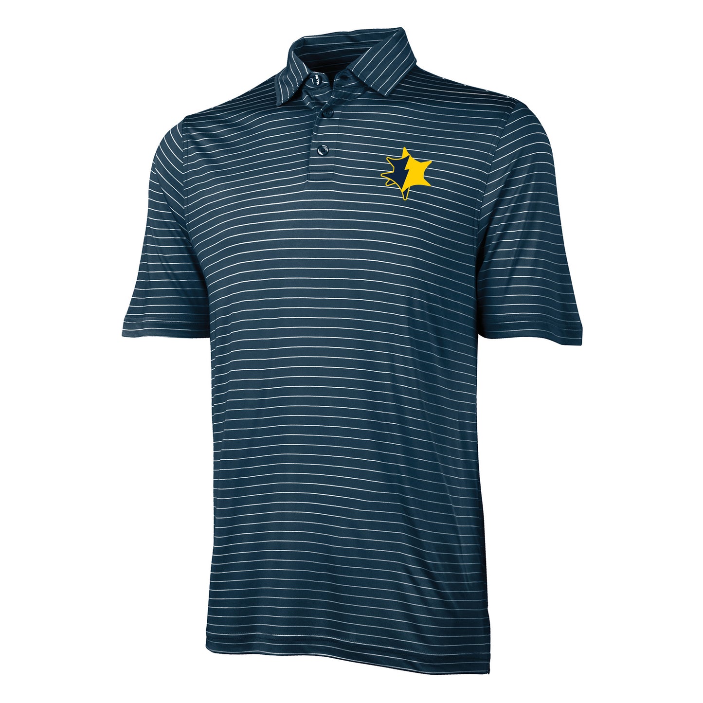 UMCU Men's Striped Charles River Wellsley Polo