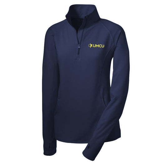 UMCU Sport-Tek Ladies Stretch 1/2 Zip Pullover - Navy