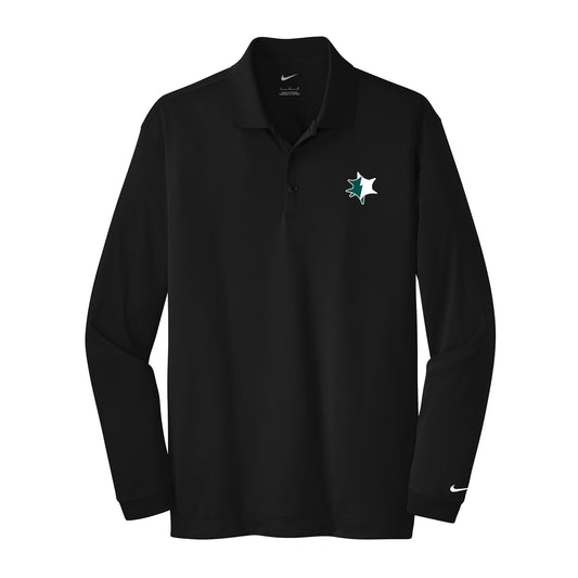 EMUCU Nike Golf Long Sleeve Dri Fit Stretch Tech Polo
