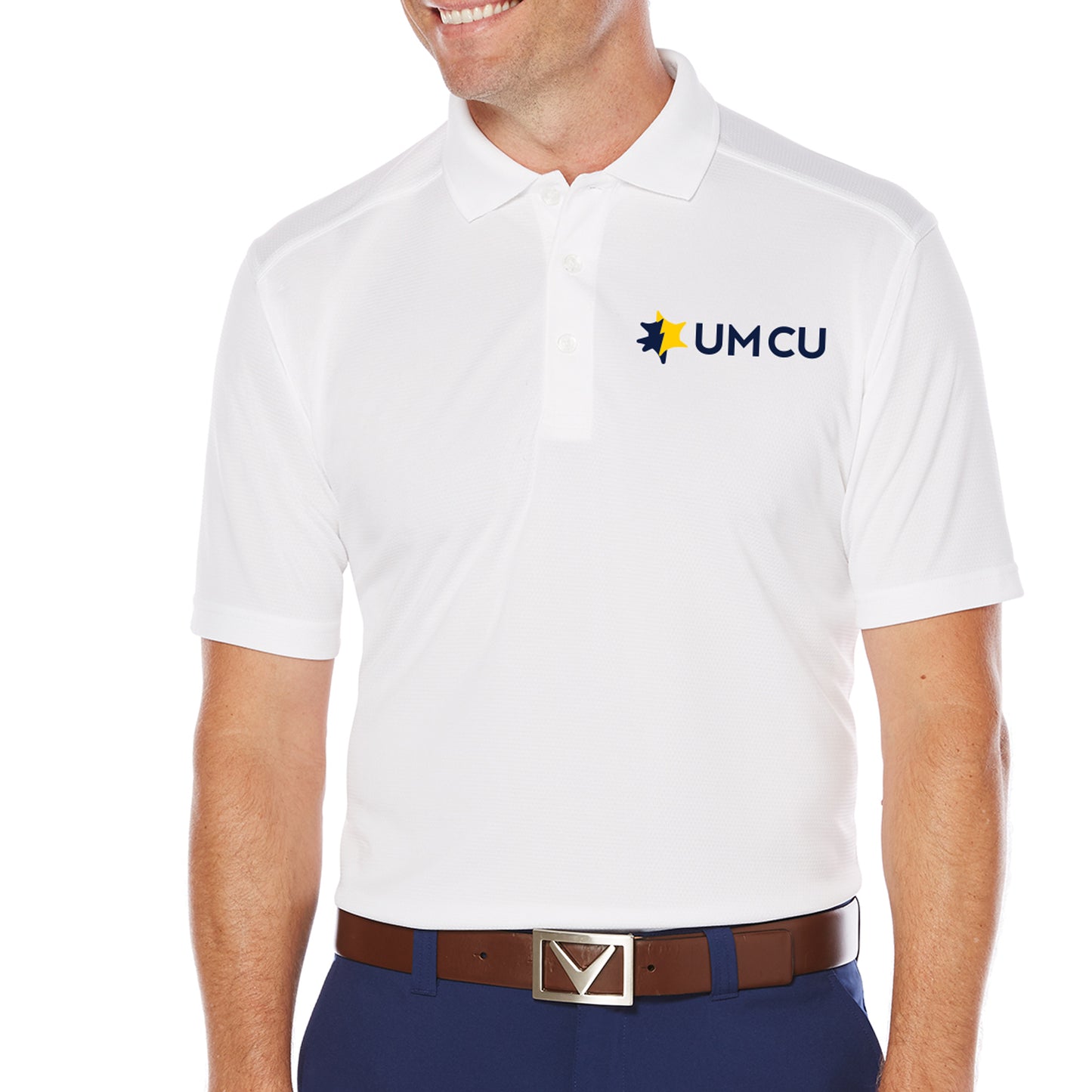 UMCU Callaway Men's Core Performance Polo - White